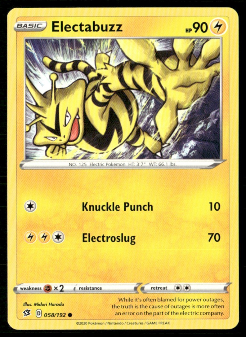 2020 Sword & Shield - Rebel Clash Electabuzz Basic/Common #58