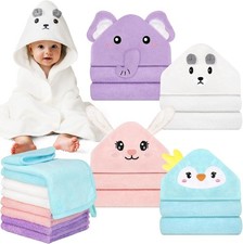 12 PCS Baby Bath Towels Set for Infants Toddlers Essentials  4 PCS Baby Towels