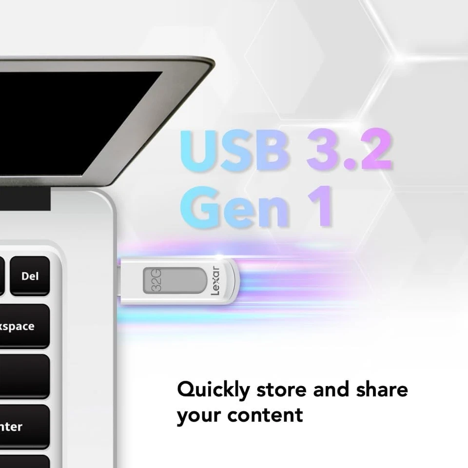 Lexar 32GB 3-Pack JumpDrive V100 USB 3.2 Gen 1 Flash Drive Gray, Pink, Blue  - Image 2 of 4