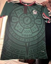 adidas Mexico National Team Soccer Jersey Green Aztec Pattern Red White