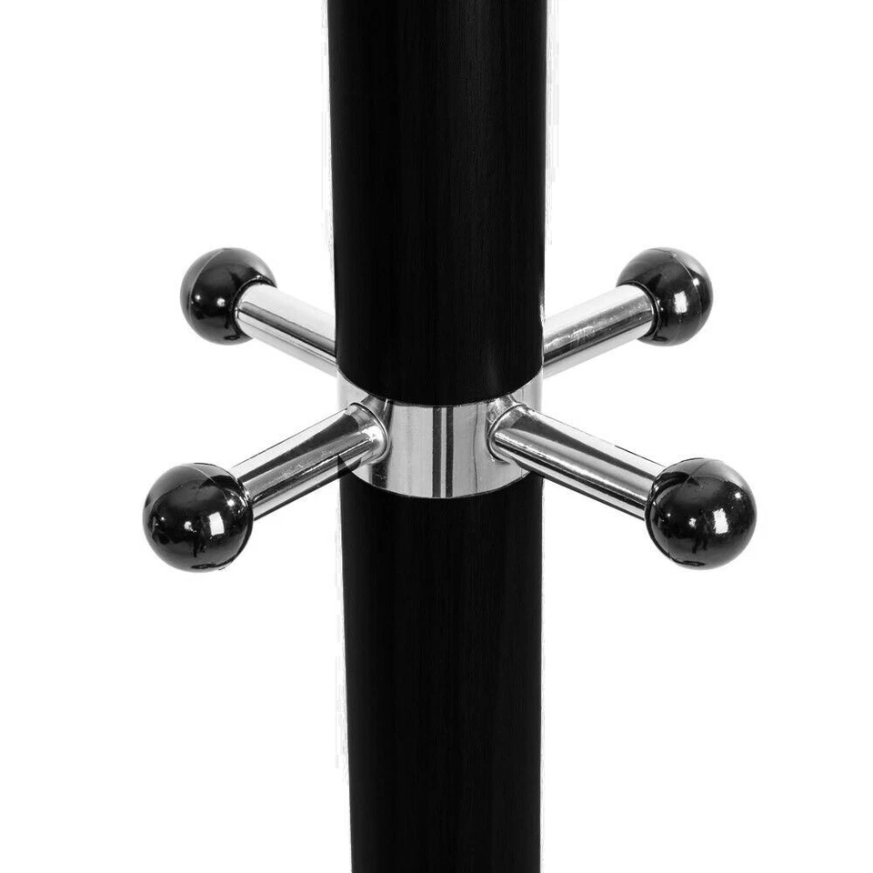 Attaccapanni Appendiabiti Piantana in Metallo 16 Ganci con Portaombrelli Nero - Immagine 2 di 4