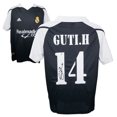 Guti Hernandez Signed Real Madrid FC Away Soccer Jersey #14 with