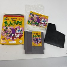 The Ren & Stimpy Show Buckeroos Nintendo NES Game Box Manual CIB THQ 1993