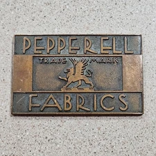 Vintage Pepperell Fabrics New England Textiles Bronze Medallion By Robbins Co