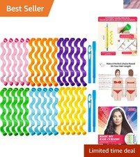 30 Pieces Heatless Waves Curlers Spiral Curls Styling Kit No Heat Hair Waver Spi