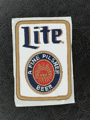 Vintage Miller Lite Embridered Patch 2 x3  Rare Gold Trim NOS