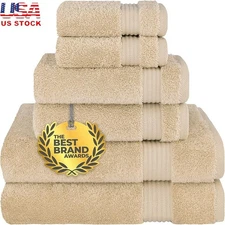 Luxury Turkish Cotton Towel Set 6 Pieces Soft Absorbent Bath Hand Washcloths New