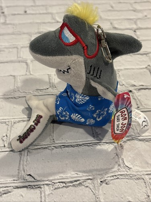 #ad Ron Jon Surf Shop Plush Keychain Bag Clip Shark Mohawk Sunglasses Petting Zoo $11.00