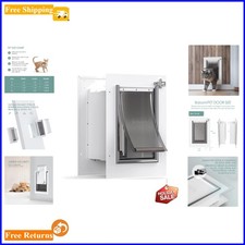 Elegant Steel Frame Pet Door with Telescoping Tunnel  Lock for Small Pets