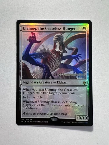 Ulamog, the Ceaseless Hunger - FOIL PROMO Prerelease - Battle for Zendikar - NM