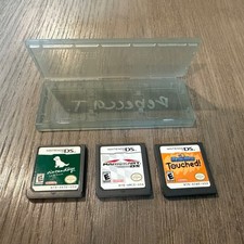 3 Nintendo DS Cartridges Wario Ware Touched! Mariokart Nintendogs W/Case Tested
