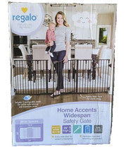 Regalo Gate 74.5-in x 28-in Hardware Mounted Black Metal Safety Gate 11764