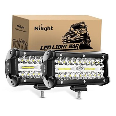  LED Pods 2Pcs 6.5 Inch 120W Triple Row Bar Flood Spot 2Pcs Led Pods Light