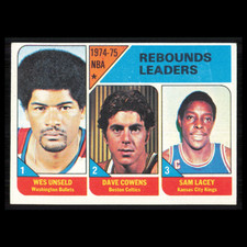 League Leaders (Dave Cowens, Wes Unseld, Sam Lacey) #4 1975 Topps Basketball NBA