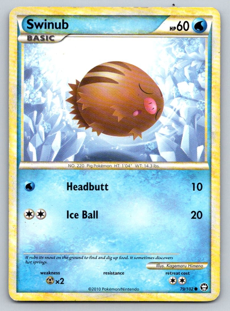 Swinub 79/102 Common HGSS Triumphant Pokemon Near Mint