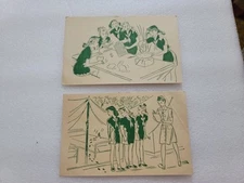 2 Vintage A Girl Scout Camp Postcards Scouts As Shown 