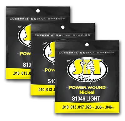 SIT Strings S1046 Light Power Wound Nickel Electric 10-46 (3-PACK)