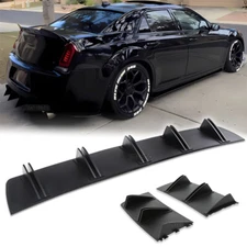 Rear Lip Bumper Diffuser Shark 10 Fin Spoiler Wing Splitter For Chrysler 300 C S