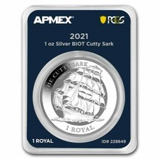 British Indian Ocean Territory 1 Royal 2021 Silver 1oz.Prooflike The Cutty Sark 103.42 per troy oz