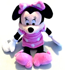 16" DISNEY Plush MINNIE MOUSE Pink Polka Dot Dress Bow PLUSH STUFFED Animal Toy