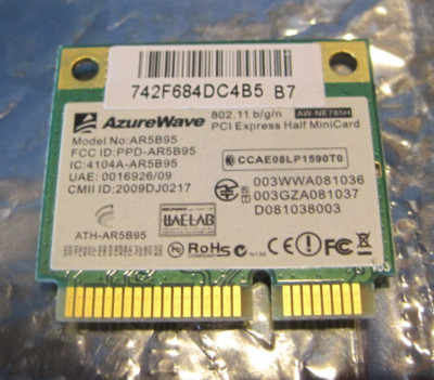 Azurewave AR5B95 Wireless N 802.11n Half-Mini PCI-E WIFI Card ATH-AR5B95