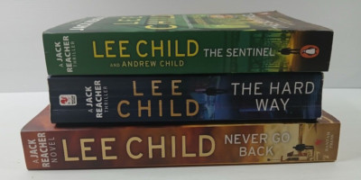 LEE CHILD x 3 Jack Reacher Books - The Sentinel, Never Go Back- The hard way-PB