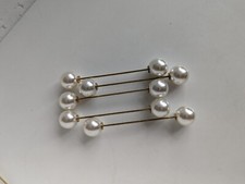 50x Pearl Brooch Gold Pin accessories detail bouquets flowers tops blouses 