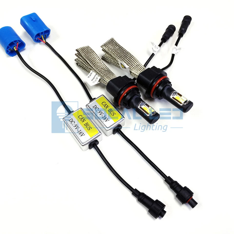 Kit de faros LED sin ventilador HB5 9007 6000K blanco conversión Canbus bombillas altas/bajas H/L Foto 2 de 4