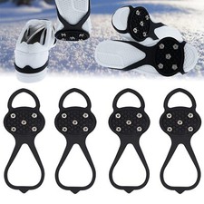 2 Pair Universal Non-Slip Ice Gripper Spikes, Durable Ice Snow Grips for Shoe...
