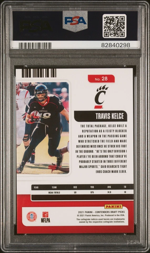 TRAVIS KELCE 2021 Contenders Conference Ticket /199 ONLY PSA 10 + FREE SHIPPING! - Image 2 of 2
