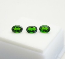 Set of 3 - 2.25CTW Chrome Diopside - 7x5mm - Oval - Loose Gemstones