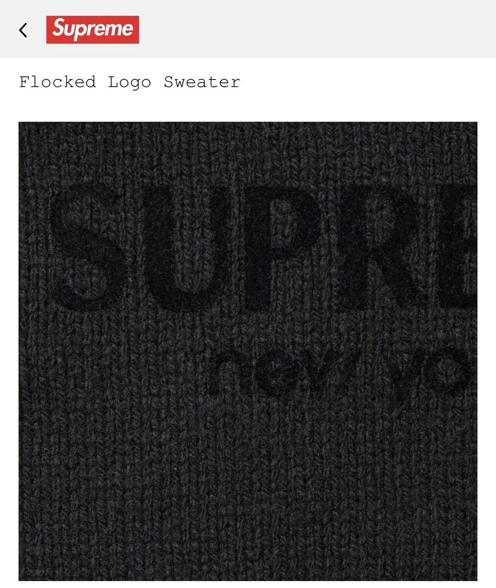 Supreme Flocked Logo Sweater Black Size L | eBay Supreme Flocked Logo Sweater Black Size L | eBay