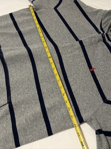 Polo Ralph Lauren Hoodie Boys Youth XL Rugby Stripe Grey Blue Henley Long Sleeve - Picture 4 of 10