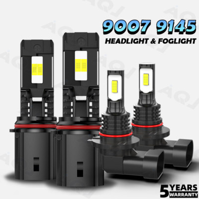 For 2002-2007 Jeep Liberty -4 Pcs LED Headlight High Low Beam Fog Light Bulbs