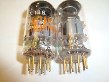 One Matched Pair 6922 Tubes, Gold Pin, By Siemens, NOS Ratings