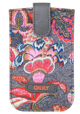 Oilily Jatin Flowers Smartphone Pull Case Handytasche Dove Grau Neu