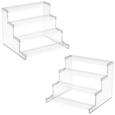 4 Tier Clear Cupcake Stand, 12 Inch Display Shelf , 2-Pack