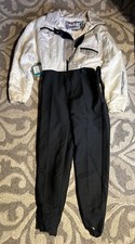 Nils Vintage 80s 90s Women's Ski Suit Salopette Hot White Black Size 12