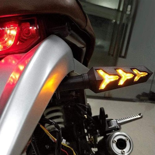Sequential Motorcycle LED Turn Signal Flowing Blinker Indicator Light Amber Red - Picture 5 of 11