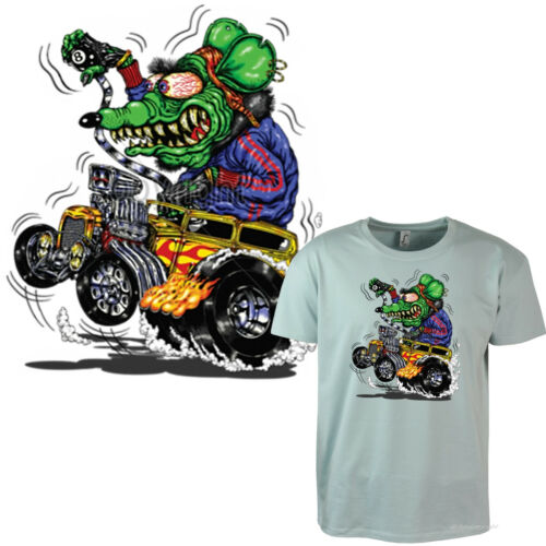 Comic Hot Rod T-Shirt Auto weirdo Design Rat Monster graphic stil *1099 ice-blue - Bild 1 von 3