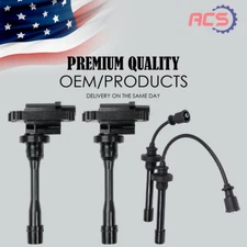 2X Ignition Coil +Wires OEM for Mitsubishi Eclipse Lancer Galant Mirage L4 UF295