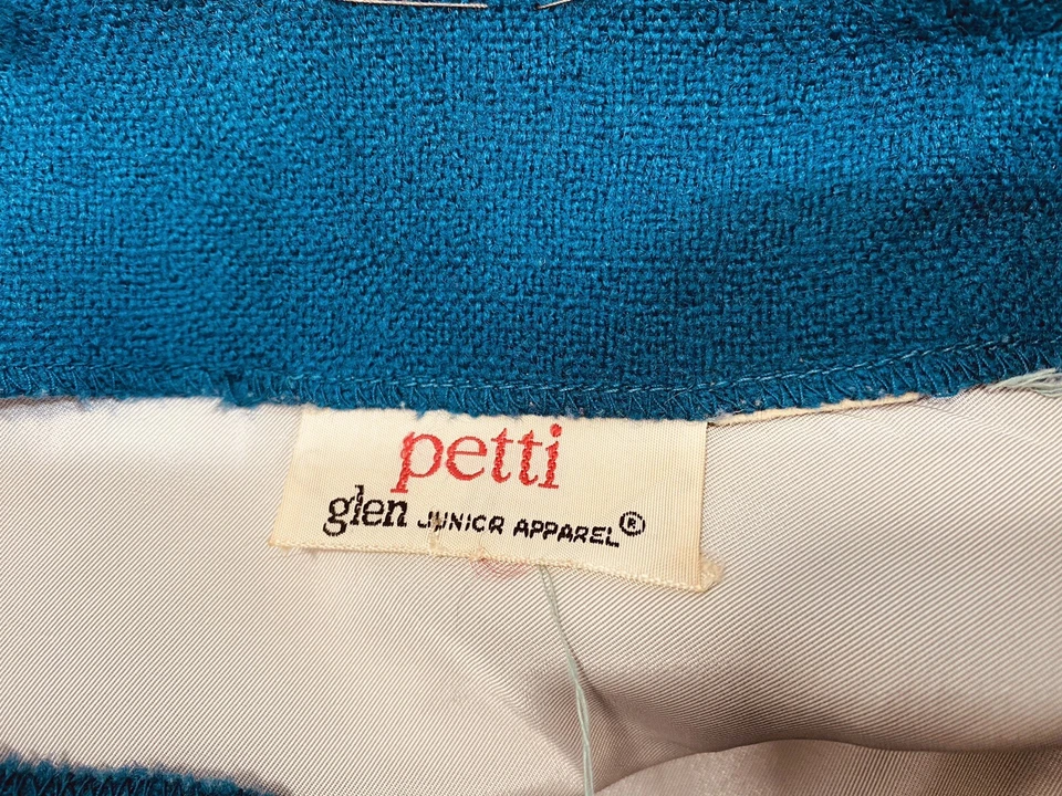 Vintage Skirt Suit Set SIZE XS teal wool PETTI GLEN 50s 60s wiggle pencil - Image 3 of 4