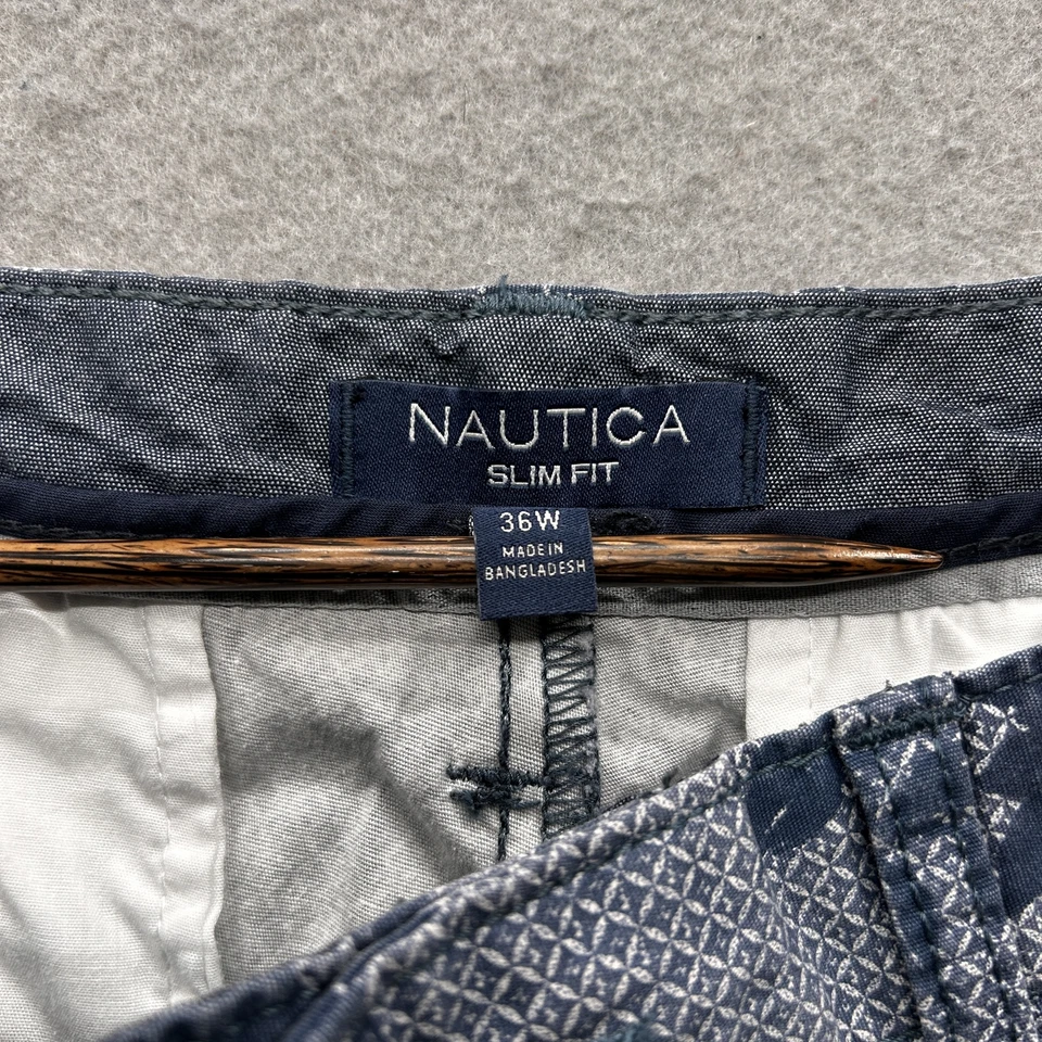 Nautica Flex Men's Shorts Size 36 Blue Palm Tree Slim Fit - Image 3 of 4