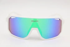 Kapvoe Scvcn X62 White/Green Mirror Shield Sunglasses