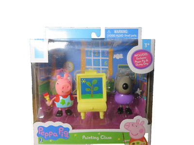 Neu Minifigur Peppa Schwein + Danny Hund mit Staffelei in ihrer Malerei Klasse 3+