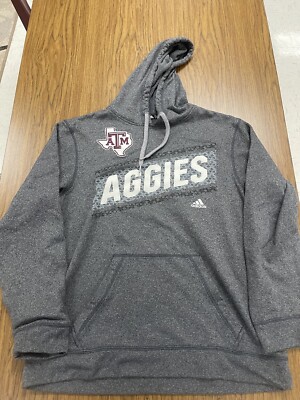 Adidas Texas A&M Aggies Gray ClimaWarm Pullover Hoodie Adult Medium Men ...
