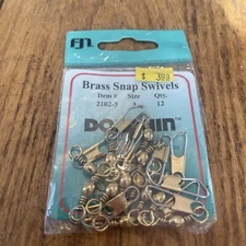 FJ Neil 2102-3 Dolphin Brass Snap Swivel 12ct Size 3 Qty 12 NOS