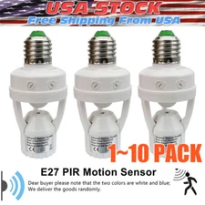 Infrared PIR Motion Sensor E27 LED Light Lamp Bulb Holder Socket Switch 110/220V