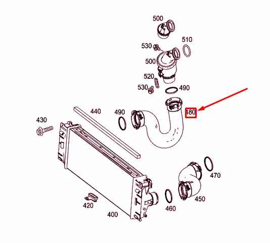 MERCEDES-BENZ SPRINTER 906 右充电空气冷却器软管 A9065285082 无🇺🇸DUTIES — 第 2/4 张图片
