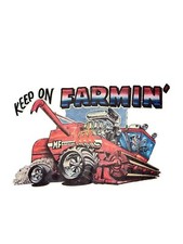 Vintage Massey Ferguson Tractor Keep On Farmin T-Shirt Single Stitch 2-Sided